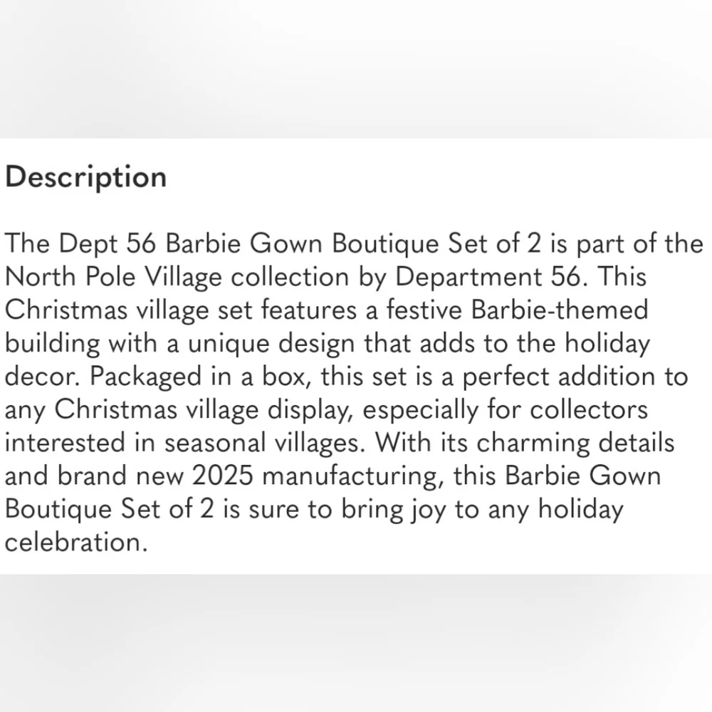 Dept 56 North Pole Series Barbie Gown Boutique - Picture 5 of 5